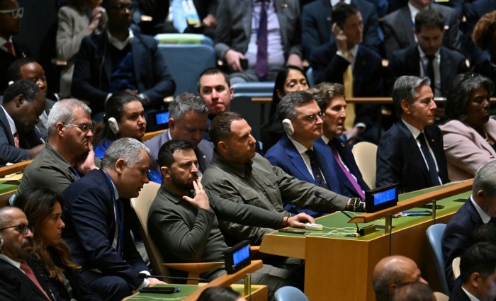 Confrontation between Zelensky, Russian diplomats threatens at UN