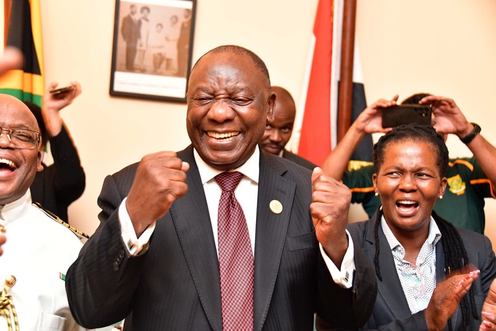 Watch: Ramaphosa celebrates Bokke win at peace summit
