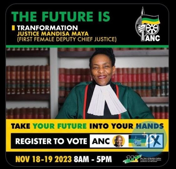 ANC slammed over deputy chief justice's photo on poster