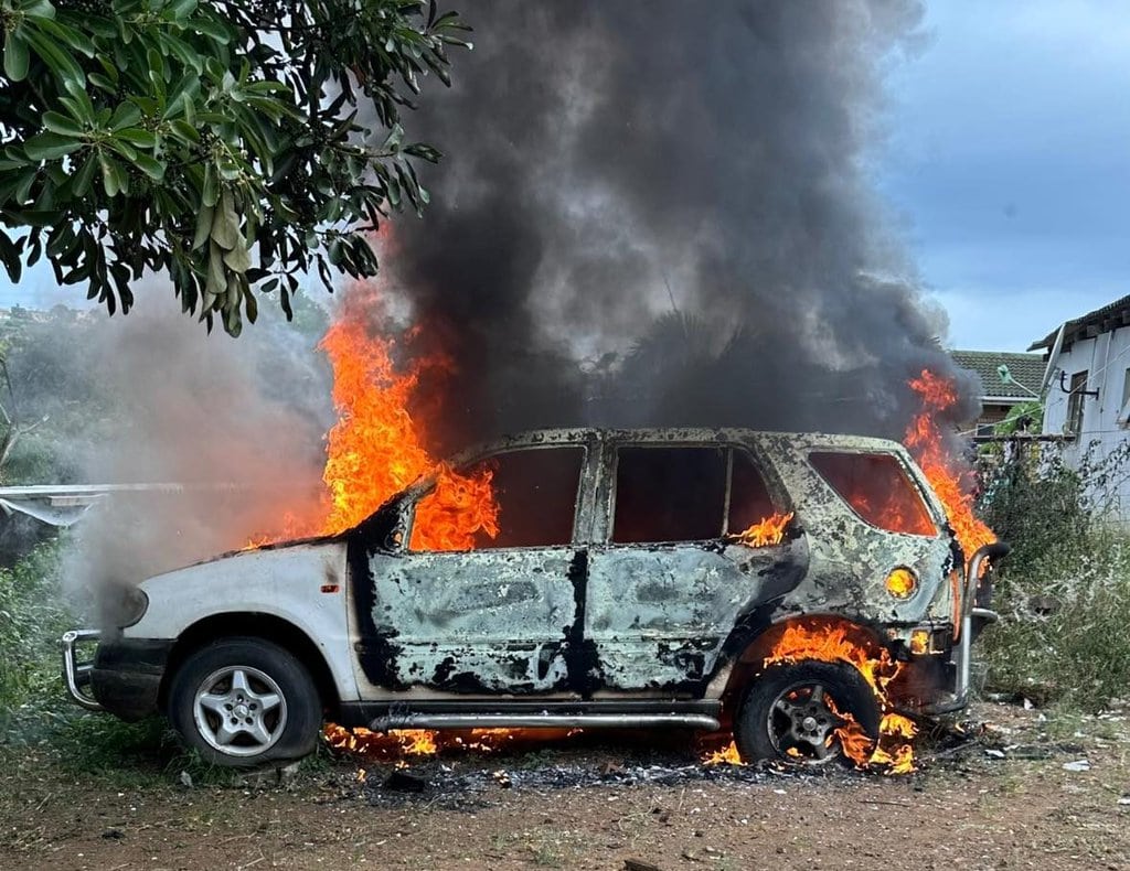 Six-year-old sets car on fire