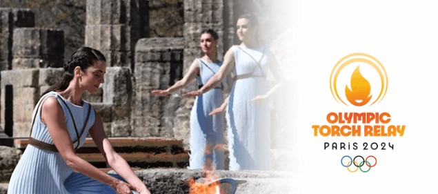 Games torch in ancient Olympia burns brightly